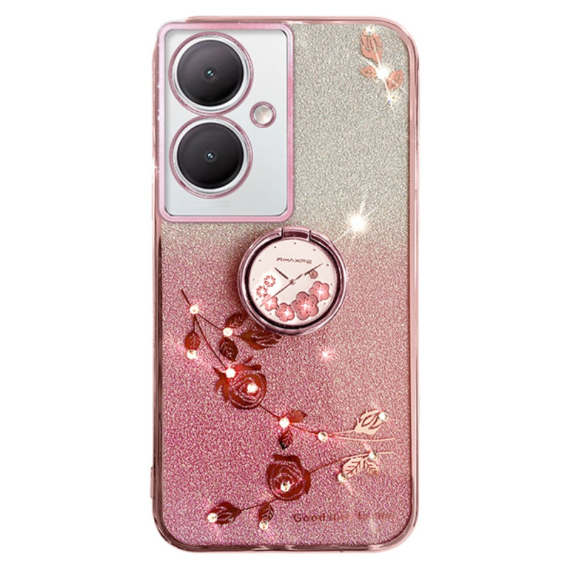 Capa Oppo A79 5G Suporte Flores e Strass