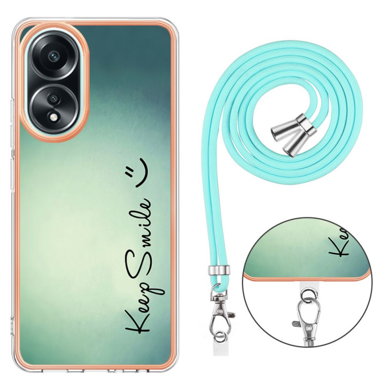 Capa com cordão para Oppo A58 Keep Smile