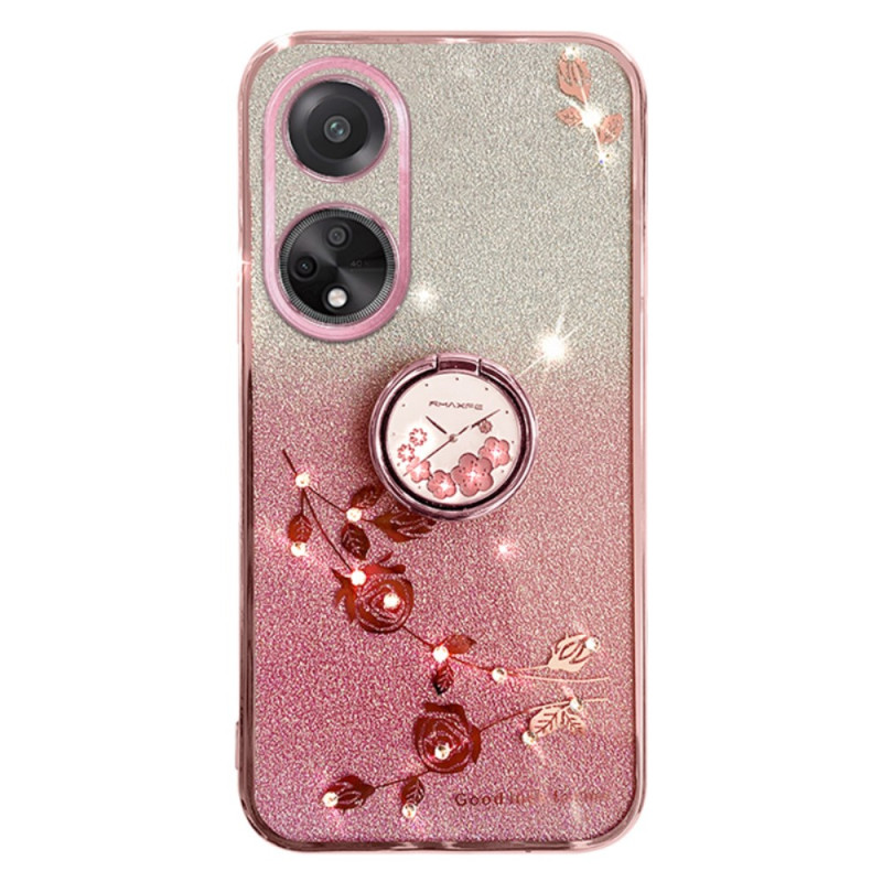 Capa Oppo A58 Flores e Strass Suporte KADEM