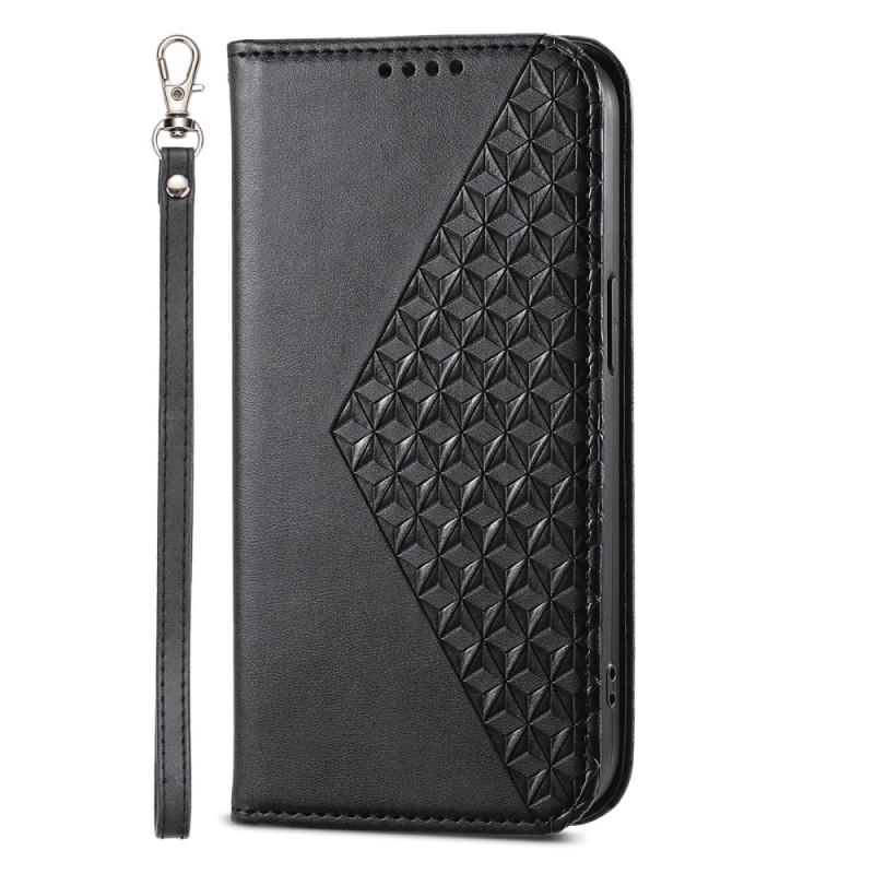 Capa flip Oppo A58 Rhombus Strap Frieze