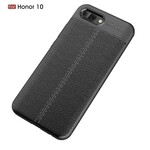 Huawei Honor 10 Leather Case Litchi Linha dupla