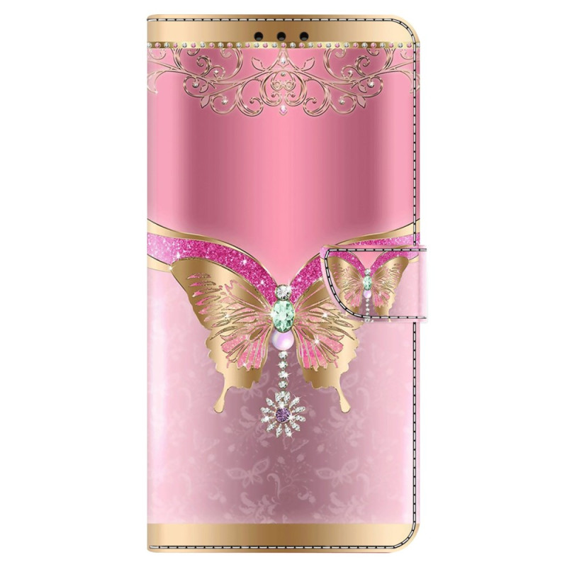 Capa Oppo A38 / A18 Butterfly Rosa e Dourada