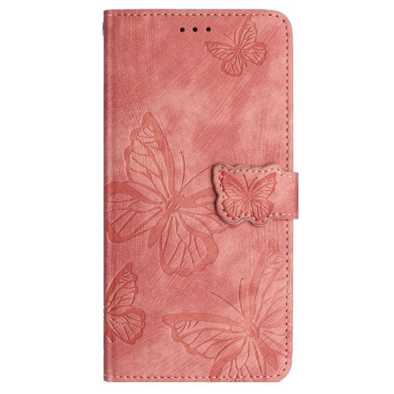 Capa Oppo A38 / A18 Efeito camurça Padrão borboleta