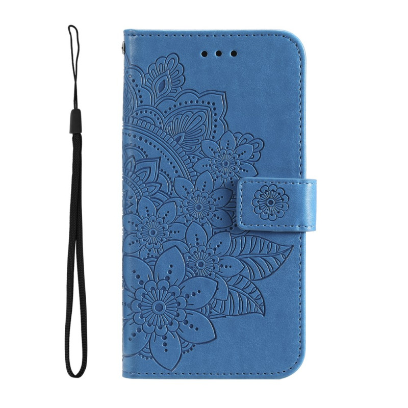 Capa Oppo A38 com padrão floral e correia