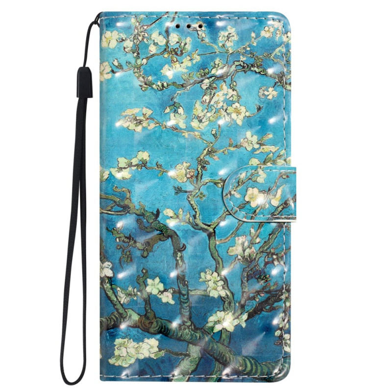 Capa Oppo A78 Padrão 3D Flores de damasco com alça