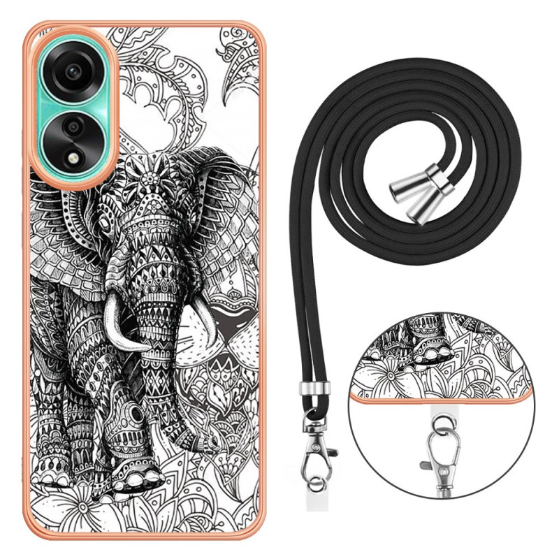 Capa com cordão para elefante Oppo A78 4G Totem
