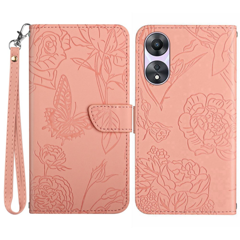 Capa Oppo A78 Butterfly Print com fita adesiva