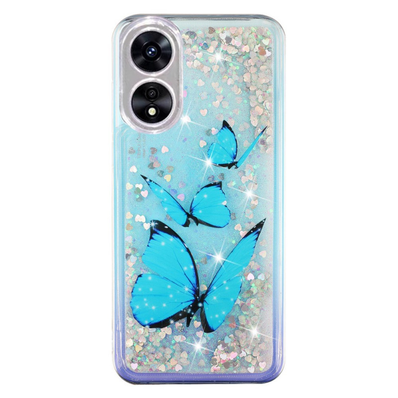 Capa Oppo A17 / A17k Glitter Butterfly Blue