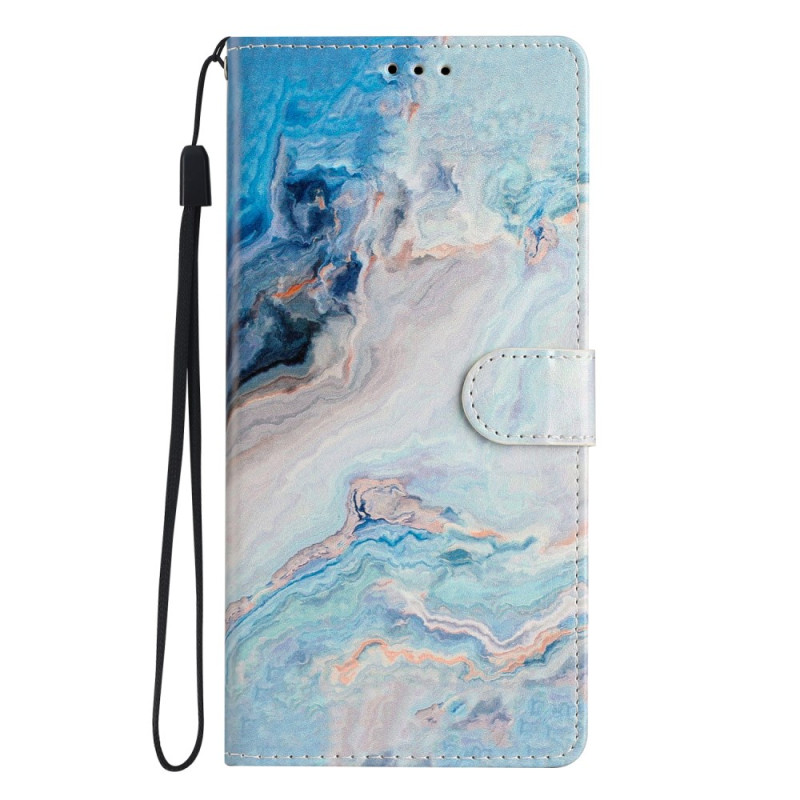 Capa Oppo A77 5G / A57 5G / 4G Marble Blue com bracelete