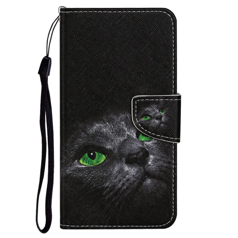 Oppo A96 Capa
 com bracelete para gato de olhos verdes