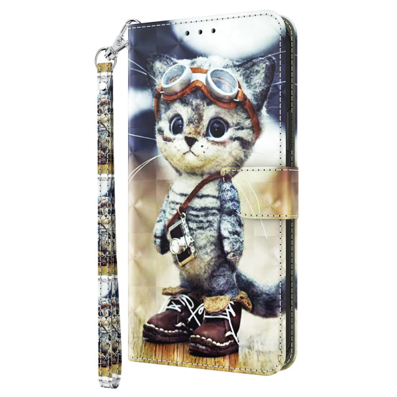 Xiaomi Redmi A3 Aviator Capa com alça de gato