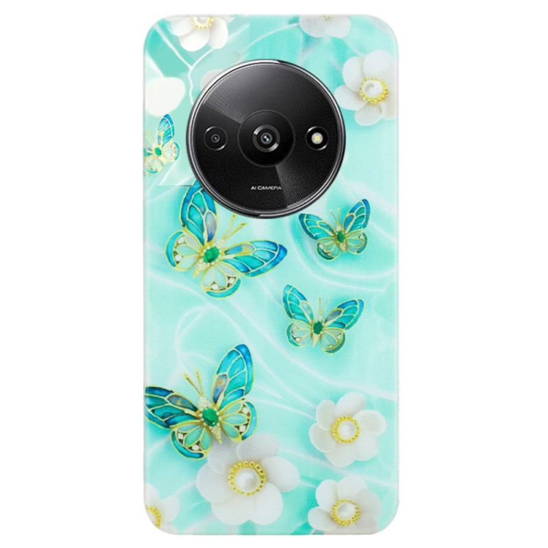 Capa para Xiaomi Redmi A3 Borboletas e Flores