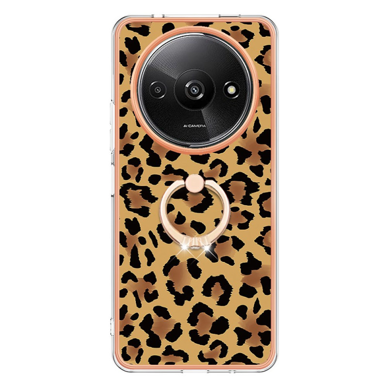 Capa para Xiaomi Redmi A3 Suporte de anel com impressão de leopardo