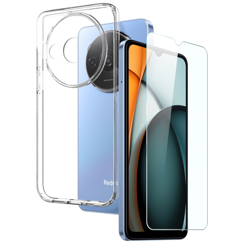 Capa para Xiaomi Redmi A3 com película de vidro temperado para proteção do ecrã