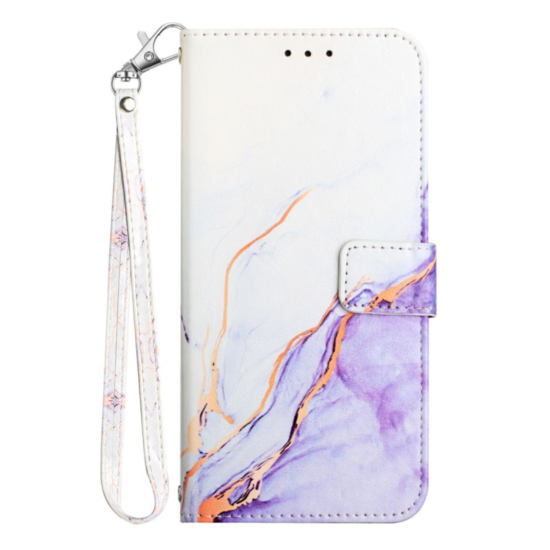 Capa com cordão para Xiaomi Redmi A3 / Poco C61 com efeito mármore