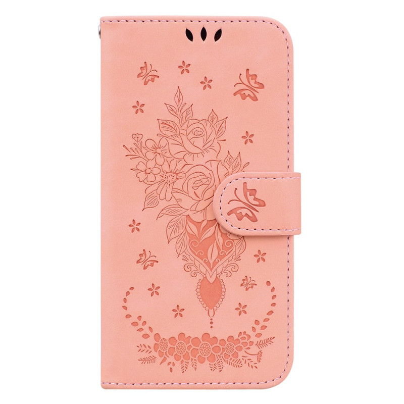 Capa para Xiaomi Redmi A3 Rosa e Borboleta