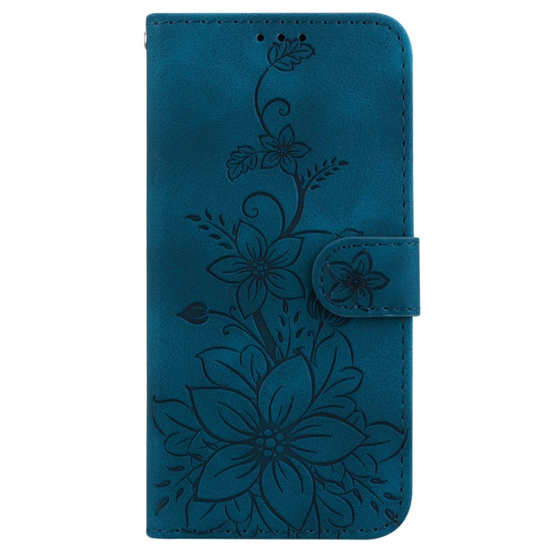 Capa com padrão floral para Xiaomi Redmi A3 Lanyard