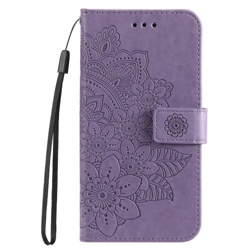 Capa para Xiaomi Redmi A3 com padrão floral e alça