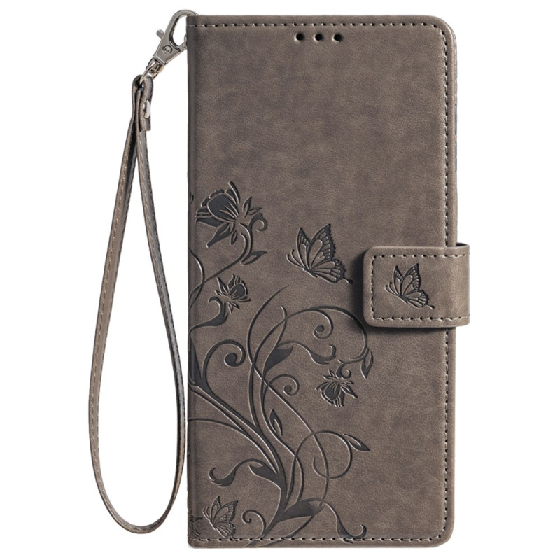 Capa com fita adesiva para borboletas e flores para Honor Magic 6 Pro