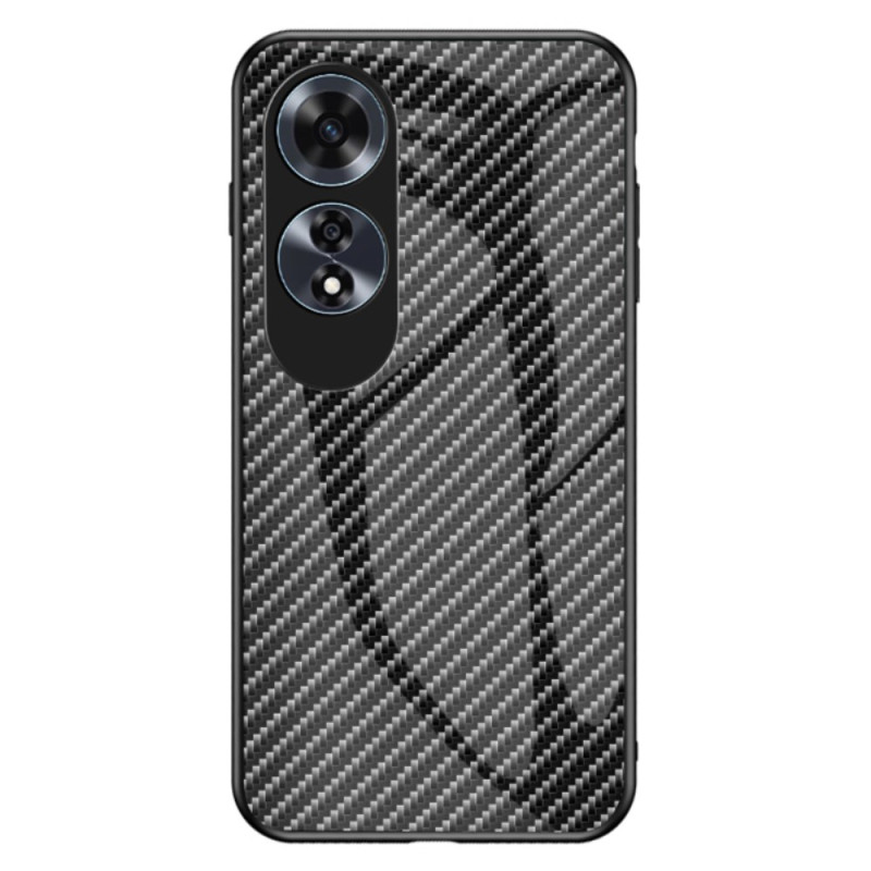 Capa de vidro temperado com fibra de carbono para Oppo A60