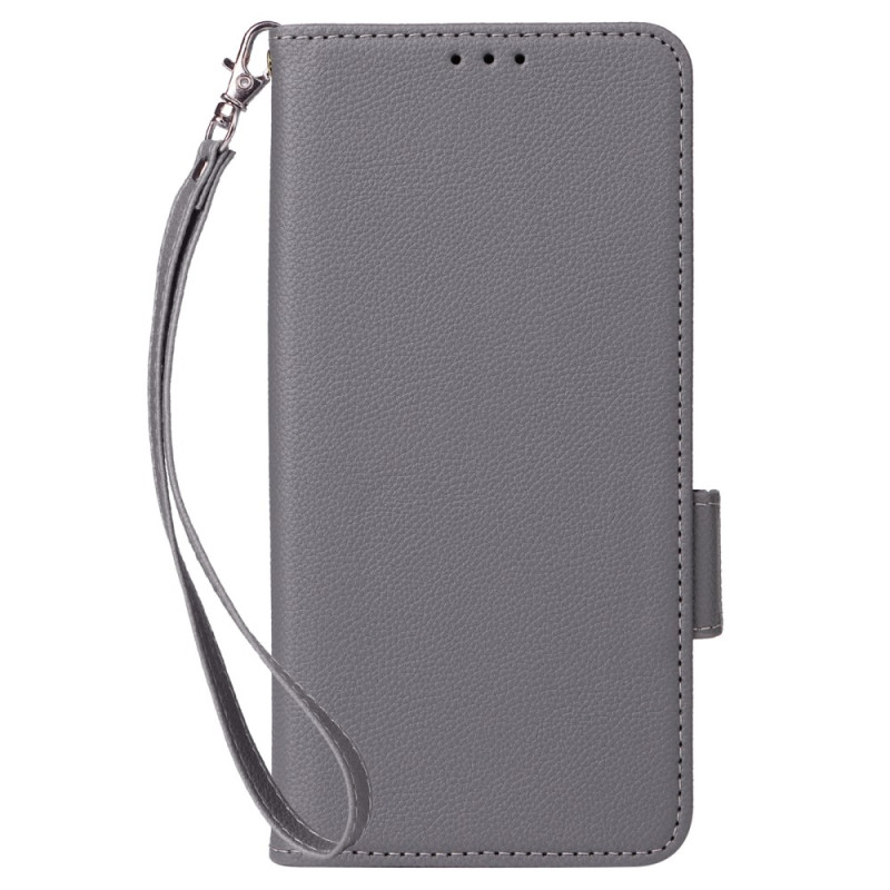 Capa
 Oppo A60 Lychee Texture Fecho duplo e bracelete