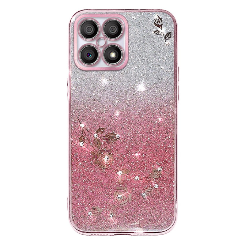 Capa para Honor X8 com flores e strass KADEM