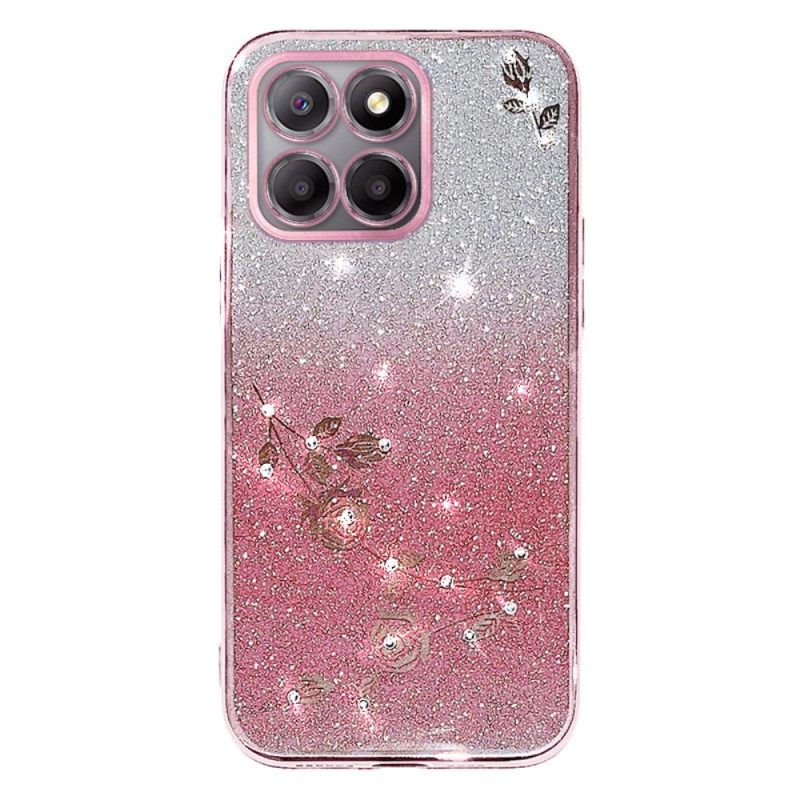 Honor X8 5G / 70 Lite Capa com flores e strass KADEM