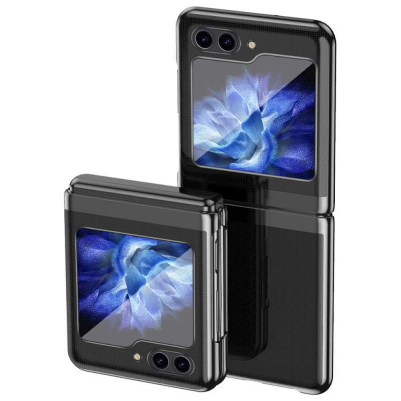 Capa com design transparente e efeito metálico para Samsung Galaxy Z Flip 6