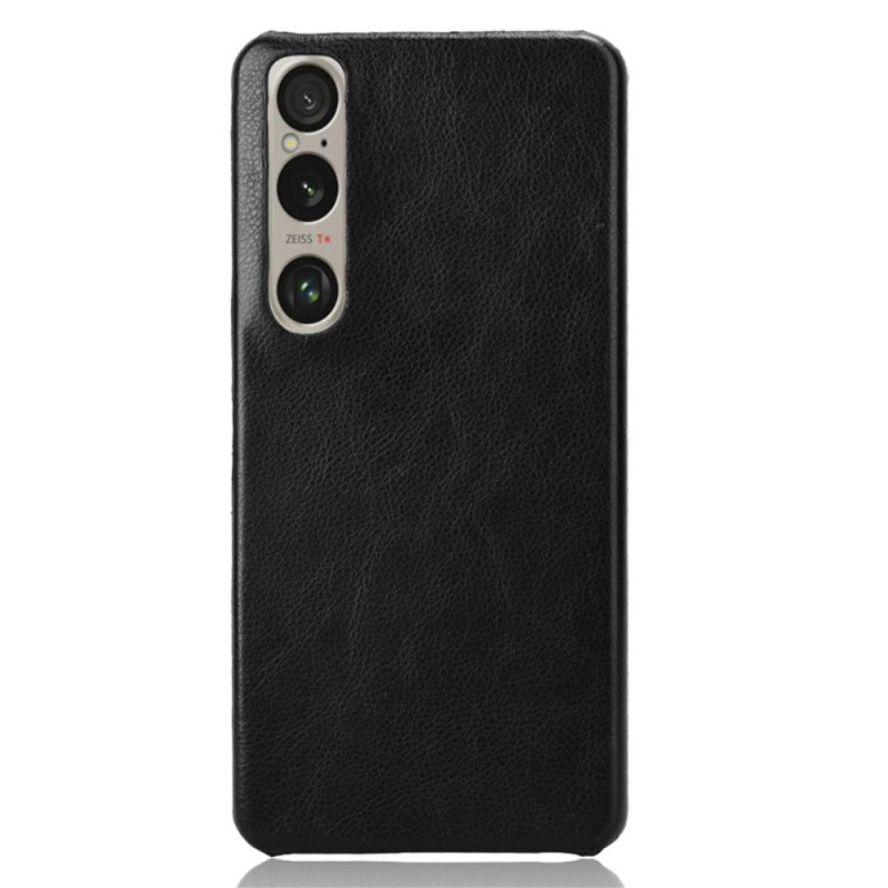 Capa de couro para Sony Xperia 1 VI Efeito lichia