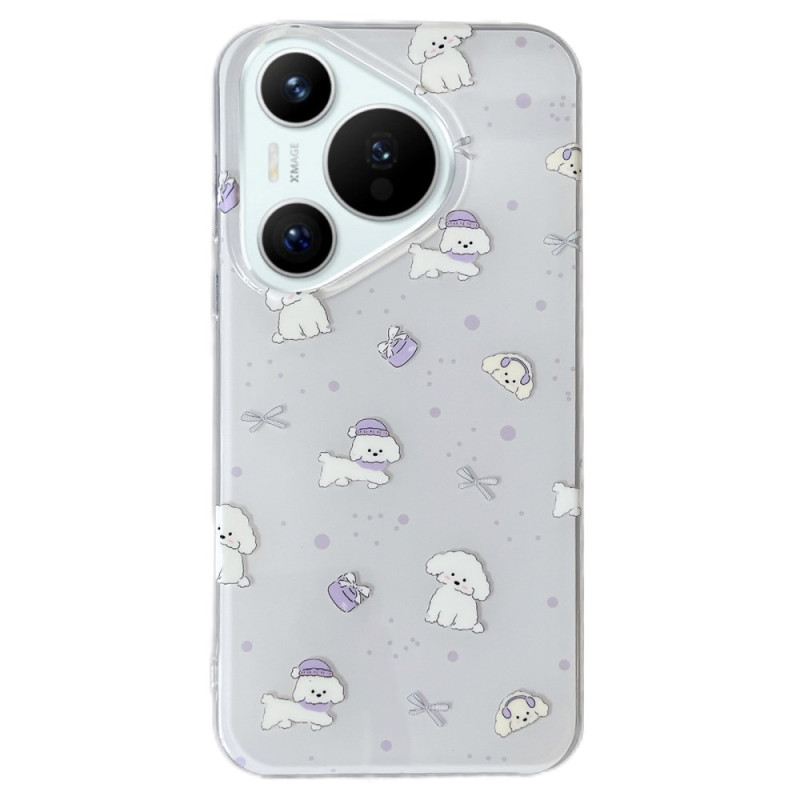 Huawei Pura 70 Dogs com capa
 para chapéu roxo