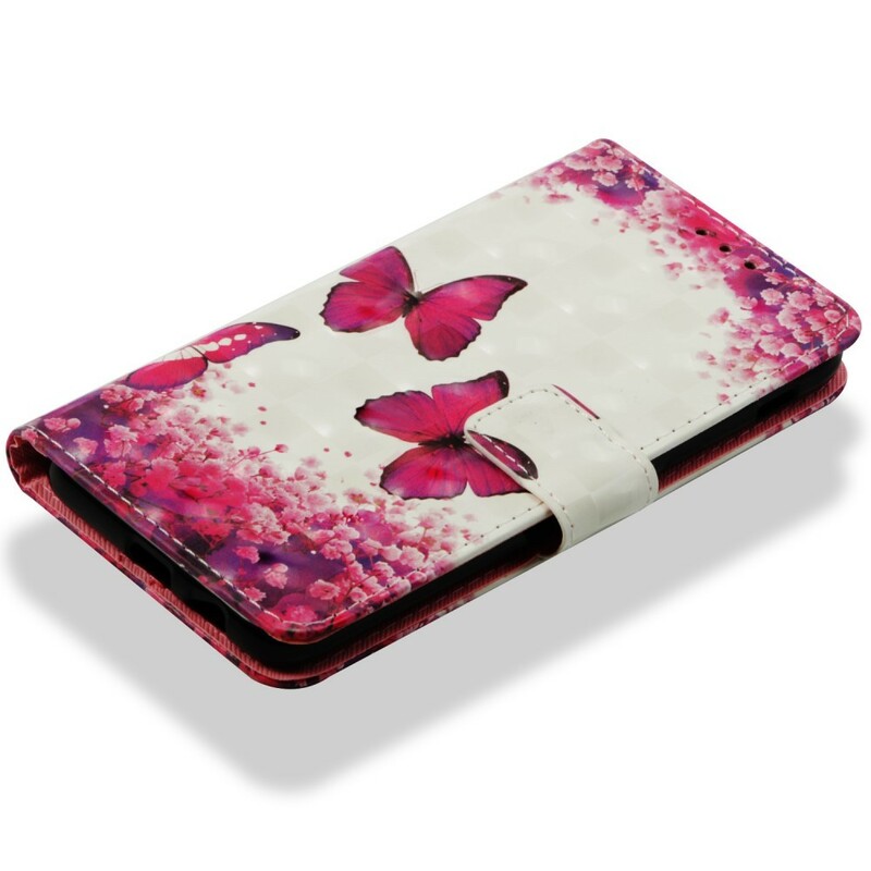 Samsung Galaxy A6 Capa 3D Butterflies Vermelhas
