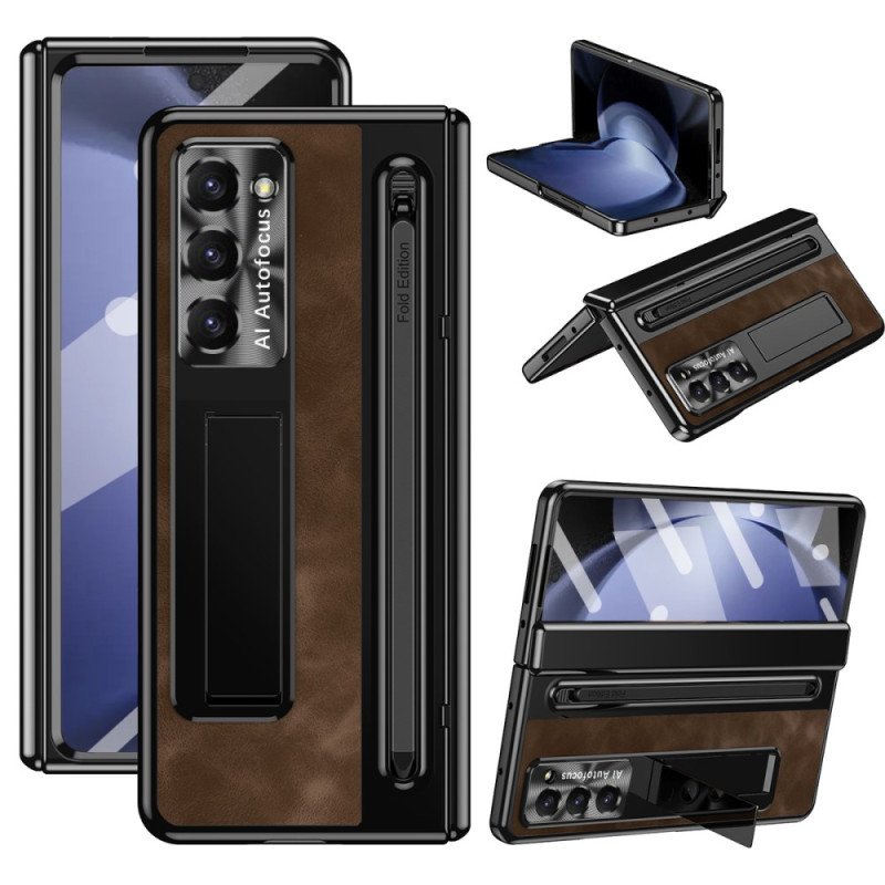 Capa e película de vidro temperado estilo vintage para Samsung Galaxy Z Fold 6
