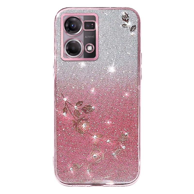 Capa para Oppo Reno 7 Flores e strass KADEM