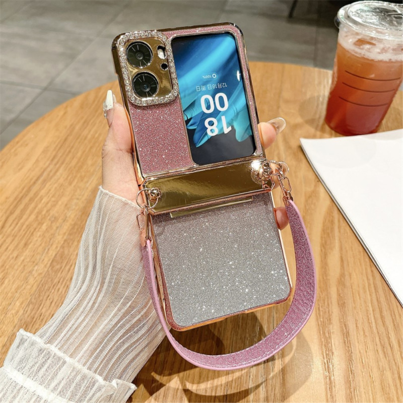 Capa Oppo Find N2 Flip Glitter com fita adesiva