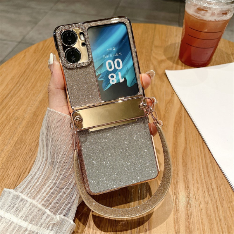 Capa Oppo Find N2 Flip Glitter com fita adesiva