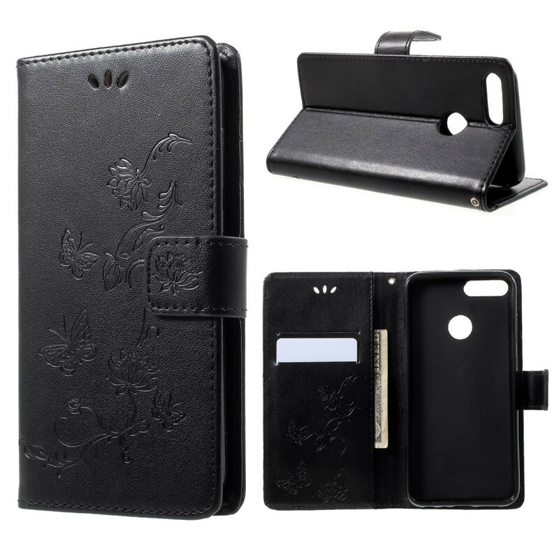 Honor 9 Lite Butterflies And Flowers Strap Case Honor 9 Lite Butterflies And Flowers Strap Case