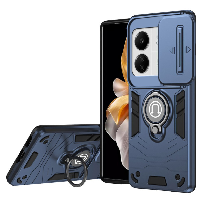 Capa para Xiaomi Redmi 13C 4G/5G/Poco C65 Cobertura deslizante da protecção para lente
e anel de suporte