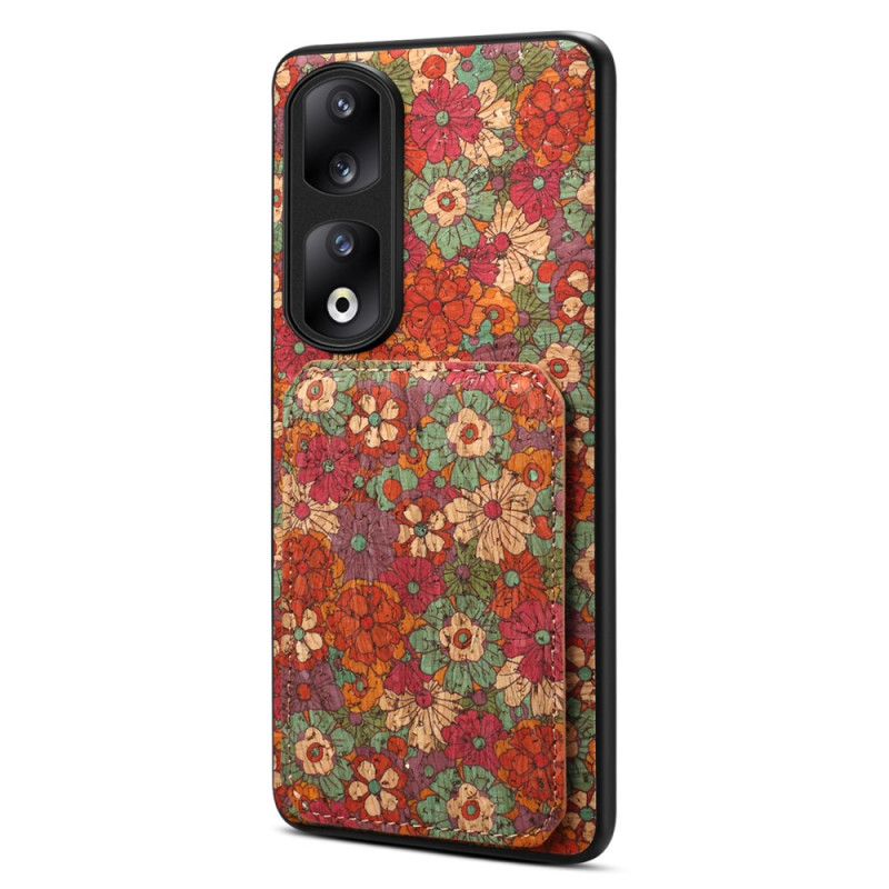 Capa floral Honor 90 Pro com suporte para cartão integrado