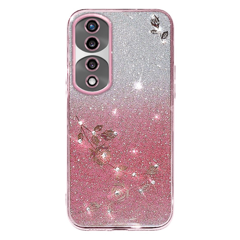 Capa para Honor 70 com flores e strass KADEM