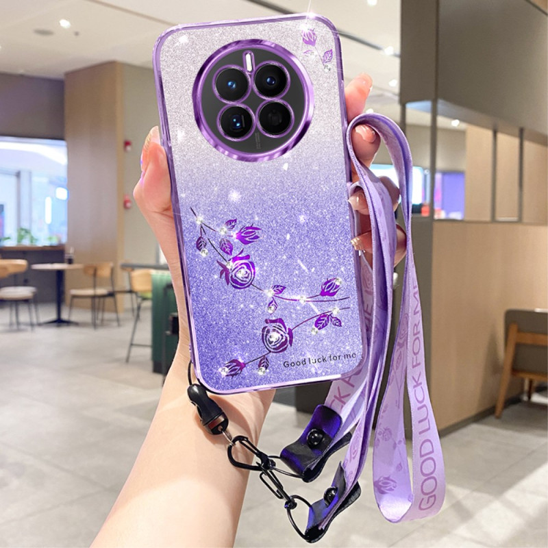 Capa Realme 12 Plus 5G Flores e strass com bracelete KADEM