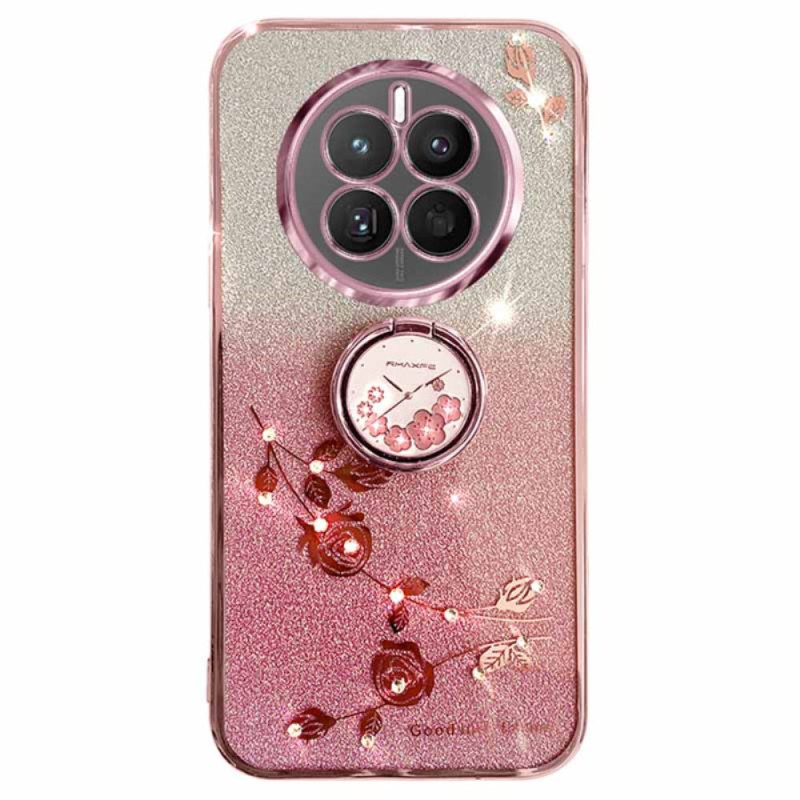 Capa Realme 12 Plus 5G Anel-Suporte Flores e Strass KADEM