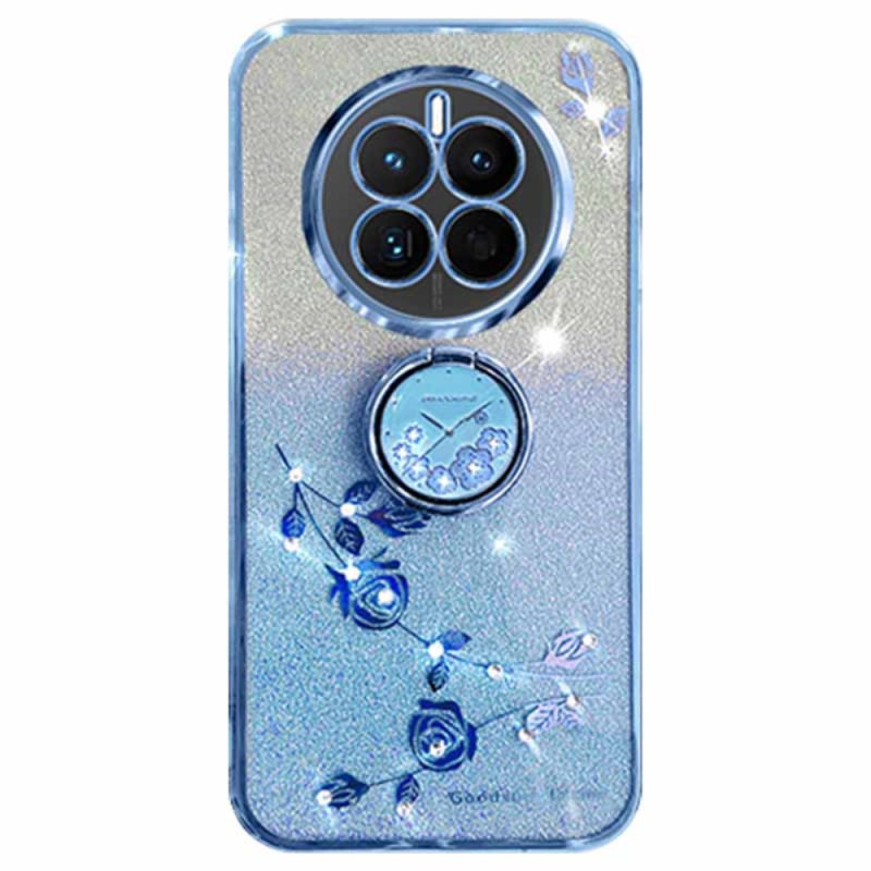 Capa Realme 12 Plus 5G Anel-Suporte Flores e Strass KADEM