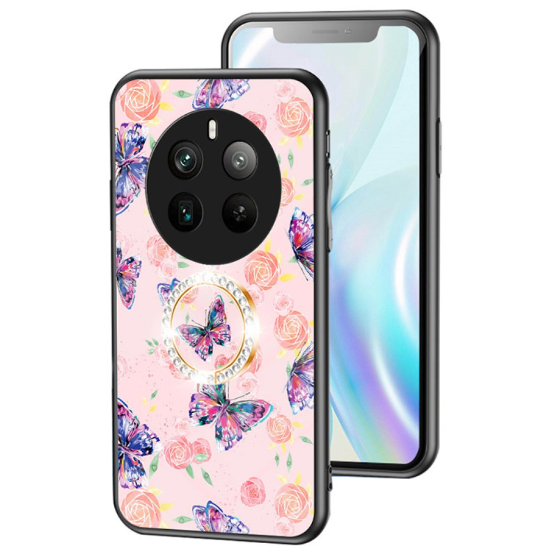 Capa Realme 12 Pro 5G / 12 Pro Plus 5G Anel de suporte de vidro temperado Série Butterfly