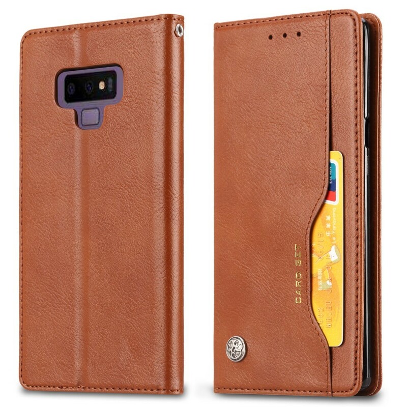 Capa Flip Capa Samsung Galaxy Note 9 Capa de cartão em pele