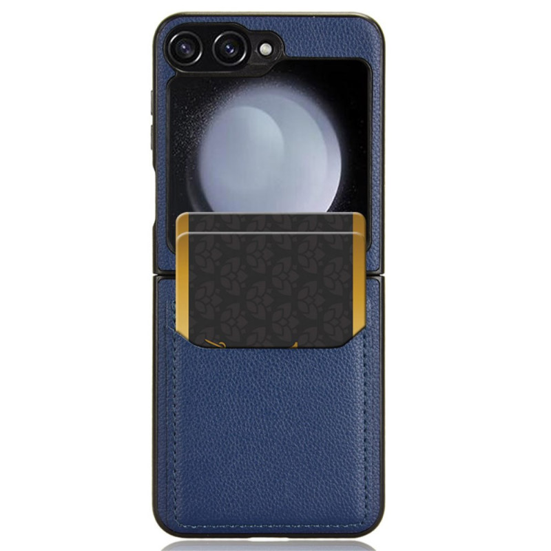 Capa para cartão com textura de lichia para Samsung Galaxy Z Flip 7 FE / Z Flip 6