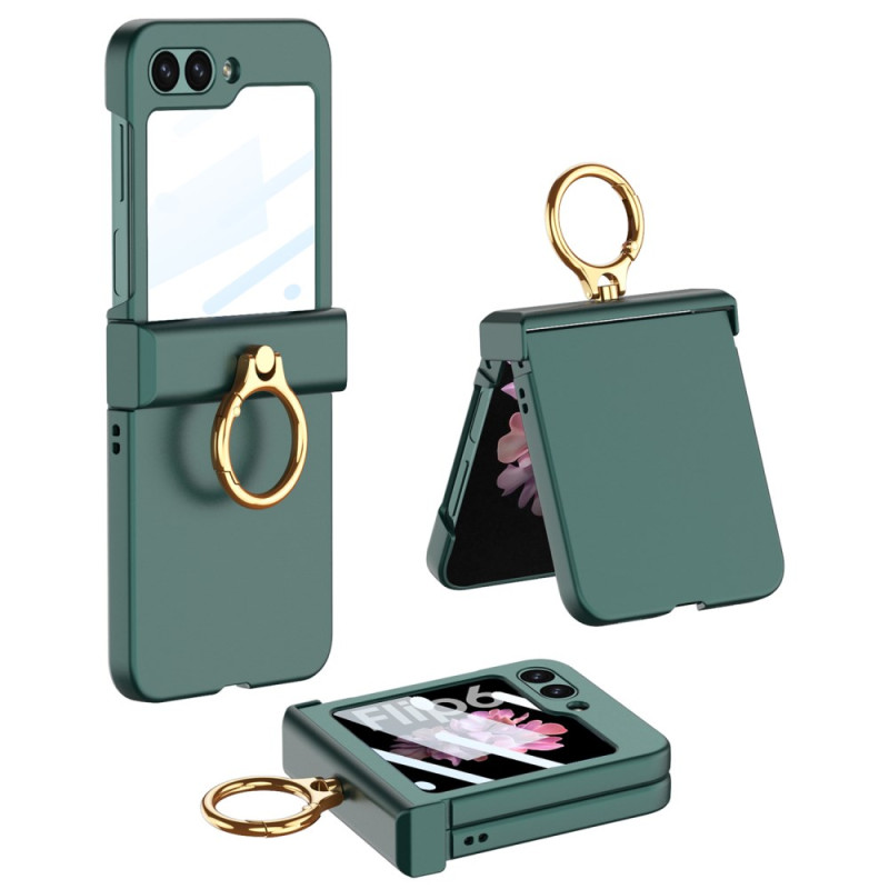 Capa para Samsung Galaxy Z Flip 7 FE / Z Flip 6 Película de vidro temperado GKK e anel de suporte