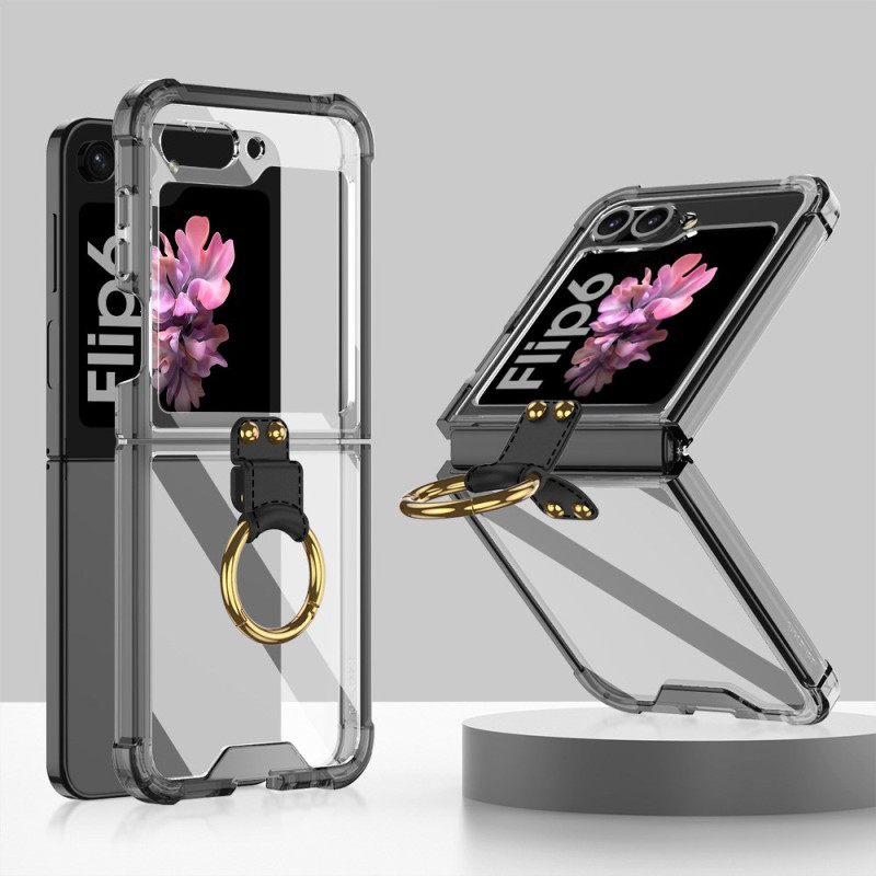 Samsung Galaxy Z Flip 6 Capa transparente GKK Anel de suporte