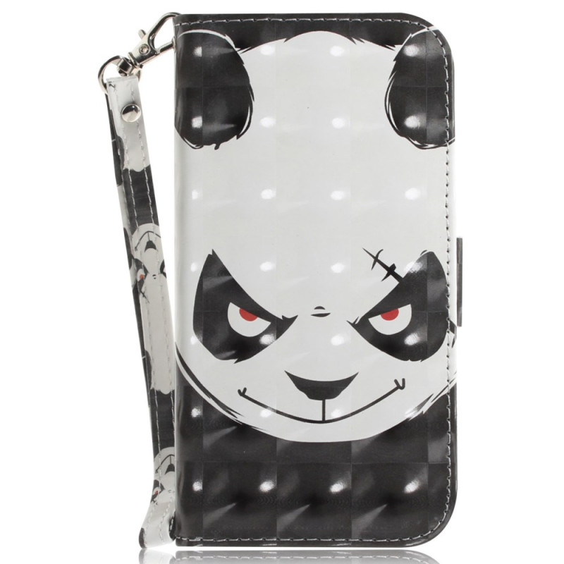 Capa com cordão para Motorola Edge 50 Pro Angry Panda