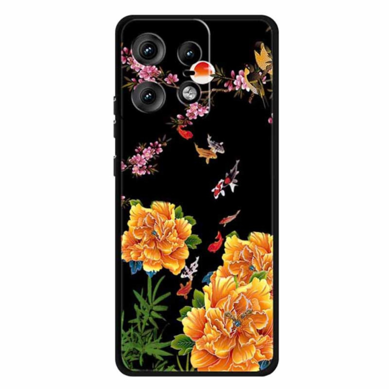 Capa Motorola Edge 50 Pro Flores e Peixes