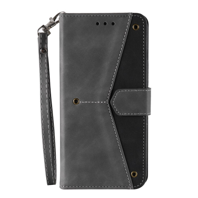 Capa bicolor para Motorola Edge 50 Pro com cordão de segurança